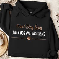 Load image into Gallery viewer, Can't stay long, got a dog waiting for me - Funny Dog Mom Hoodie
